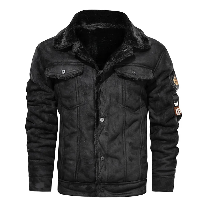 

Winter Fur Leather Jacket Mens Suede Leather Jackets Men Faux Fur Thick Warm Suede Jacket Men Motorcycle Jacket Men