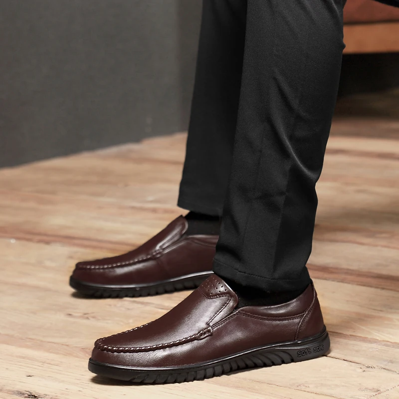 Mens Genuine Leather Leisure Shoes High Quality Comfy Soft Casual Loafers Oxford Men Moccasins Sapato Social Masculino I | Обувь