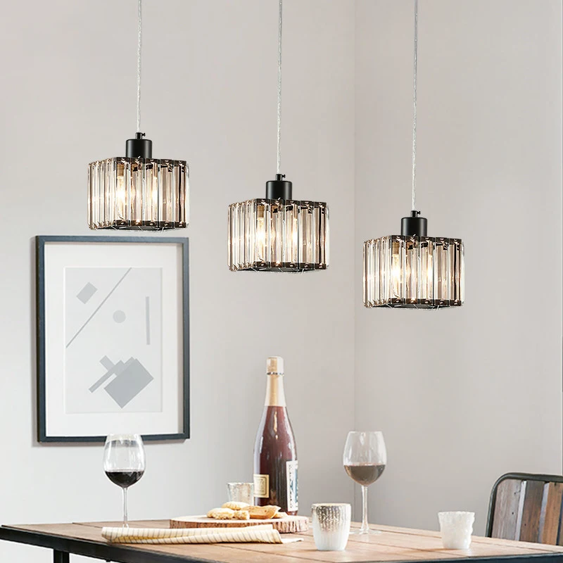 Goede Dx Moderne Led Hanglampen Kristallen Verlichting Armatuur Eetkamer Woonkamer Ijzer Lamp Creatieve Kubus Hanglamp Lampen Moderne