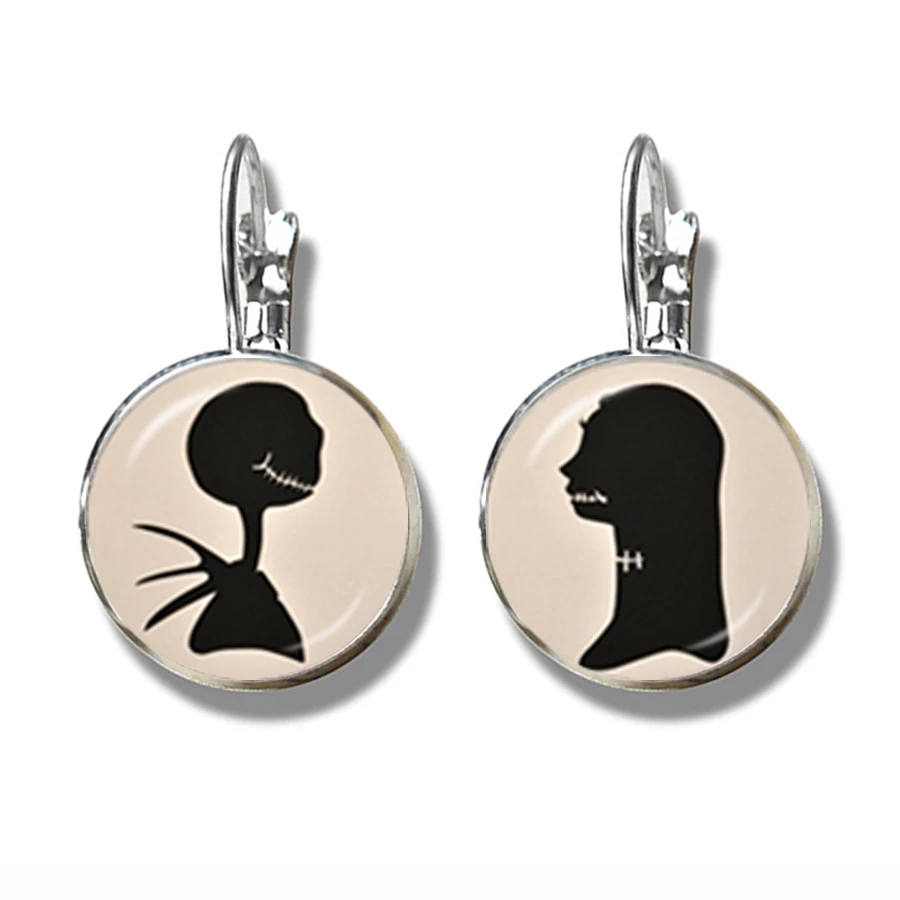 Рождественские серьги с французскими крючками Джек Скеллингтон и Салли кошмар