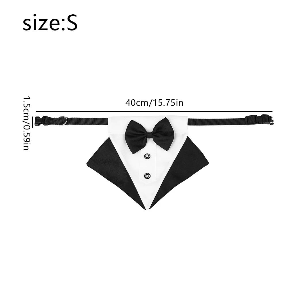 

Dog Bandana Collar Adjustable Pet Tuxedo Scarf With Bow Tie For Wedding Puppy Formal Puppy Tuxedo Bow Tie Neckerchief Bandana