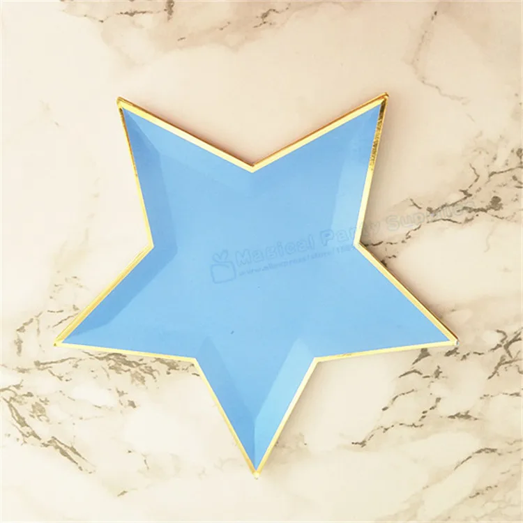 64 шт. Jazzy Star бумажные тарелки ассортимент цвета: синий мятный желтый оранжевый
