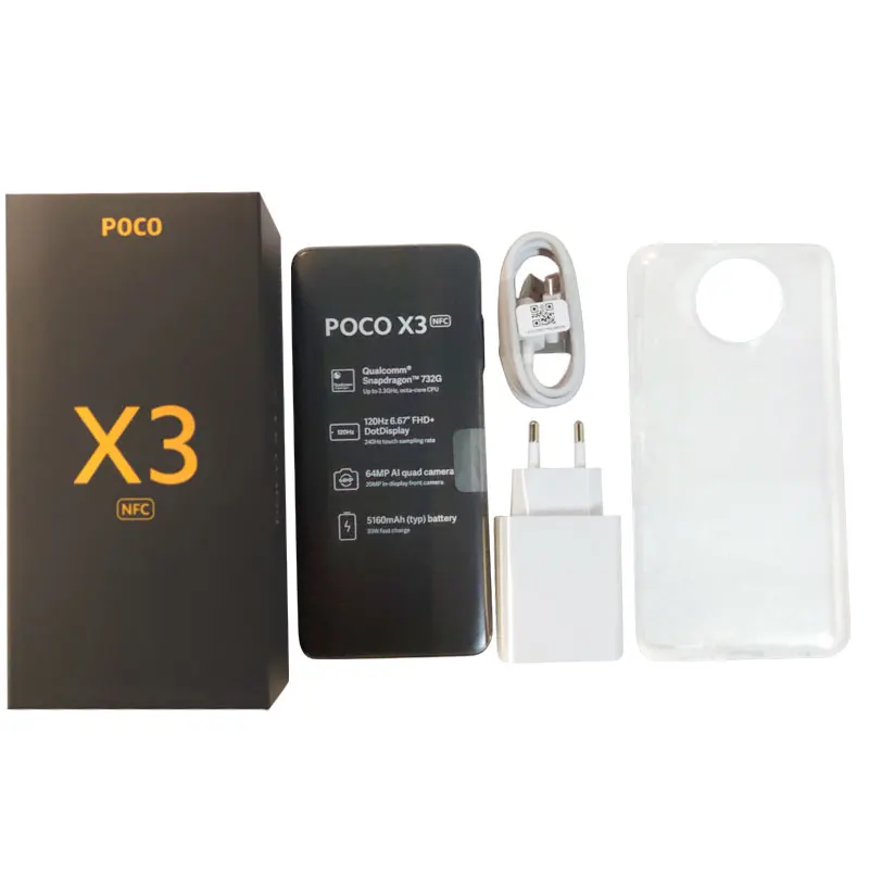 

Global Version POCO X3 6GB 128GB NFC Smartphone 5160mAh Snapdragon 732G Octa Core 64MP Quad Camera 6.67" 120Hz