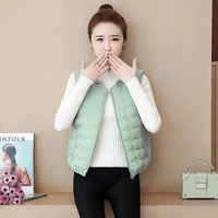 new women autumn and winter vest filling cotton solid color sleeveless jacket