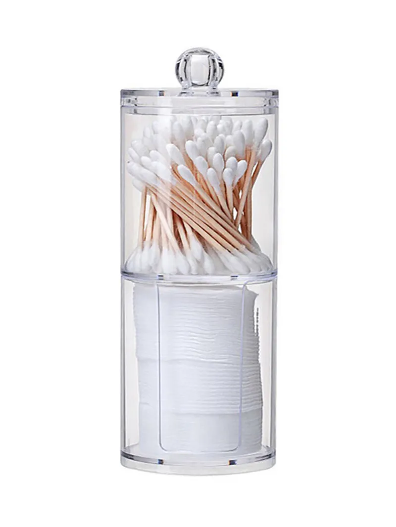 Акриловый контейнер для хранения ватных палочек портативный прозрачный