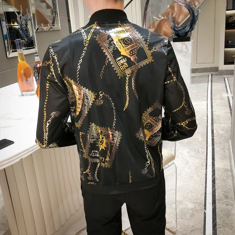 Мужская куртка-бомбер с длинным рукавом повседневная приталенная куртка уличная