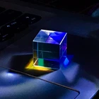 Цветное стекло кубическая призма, 5 мм, Радужный лазер кубическая призма, аксессуары для фотографий, подарок на день рождения, цветное стекло кубическая Призма