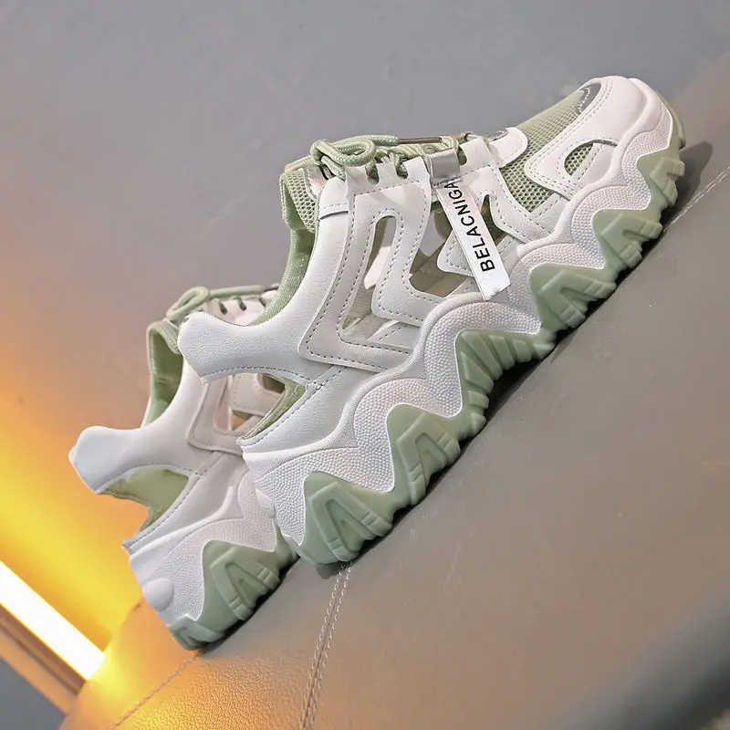

White Women Shoes New Chunky Sneakers For Women Lace-Up White Vulcanize Shoes Casual Fashion Dad Shoes Platform Sneakers Basket
