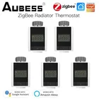 Привод радиатора Aubess Tuya Smart ZigBee 3,0, TRV программируемый термостатический клапан радиатора, контроллер температуры с поддержкой Alexa