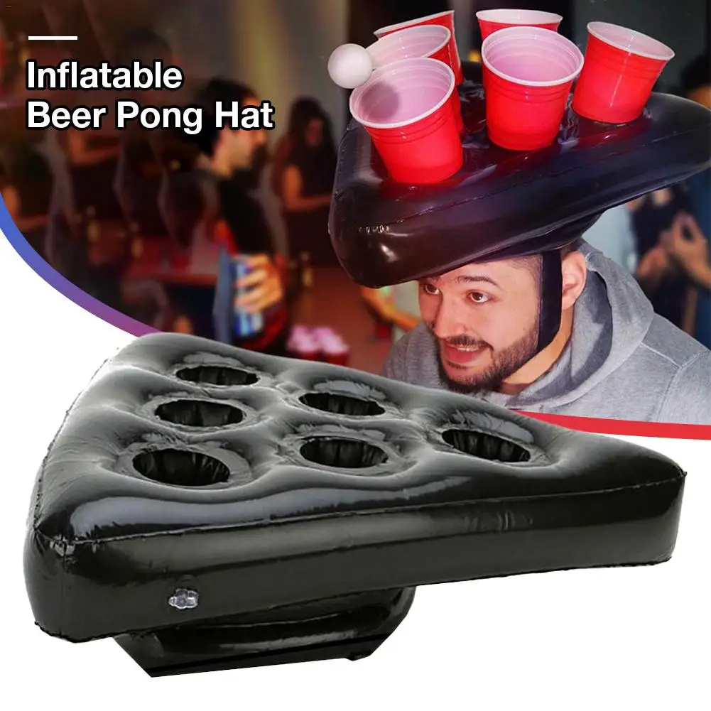 Inflatable Beer Pong Hat Ring Toss Game for Adult Swimming Pool Beach Party Fun