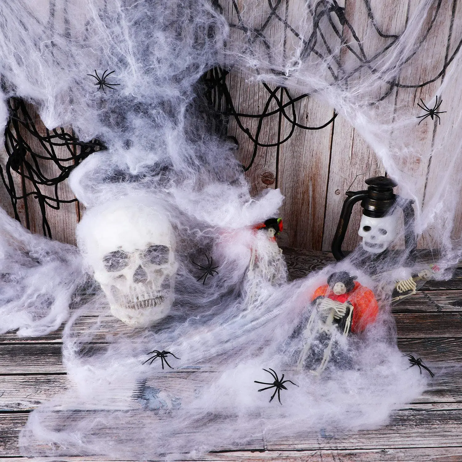 Страшный реквизит для вечевечерние на Хэллоуин белая паутина эластичная