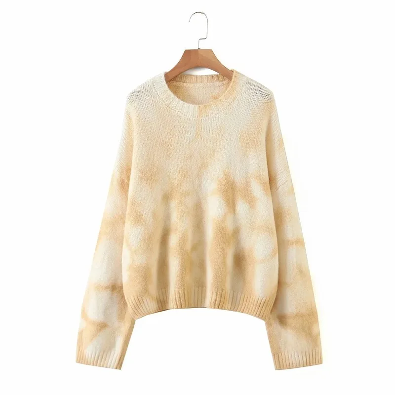 

pragmapism 2020 New Gradient Color Tie Dye Sweater Loose Knit Top sweater fashion woman sweaters Keep warm pullovers sweaters