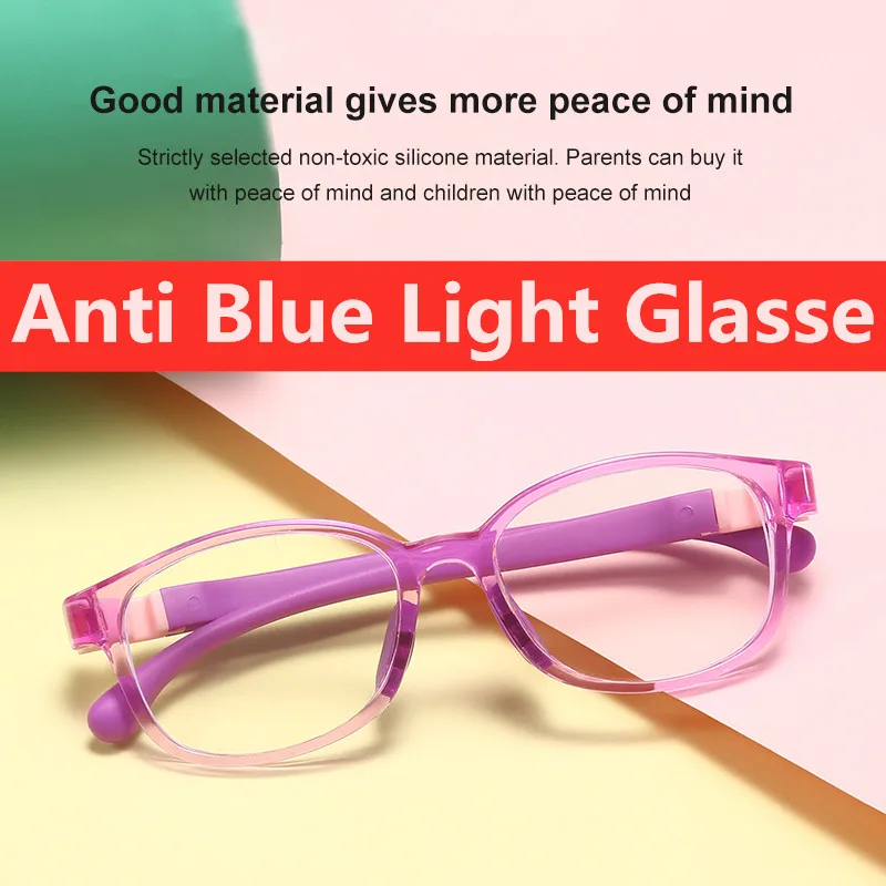 Occhiali per bambini anti-blu chiaro montatura da vista bambini ragazzo ragazze Computer ottico blocco riflettente occhiali filtro cornice morbida