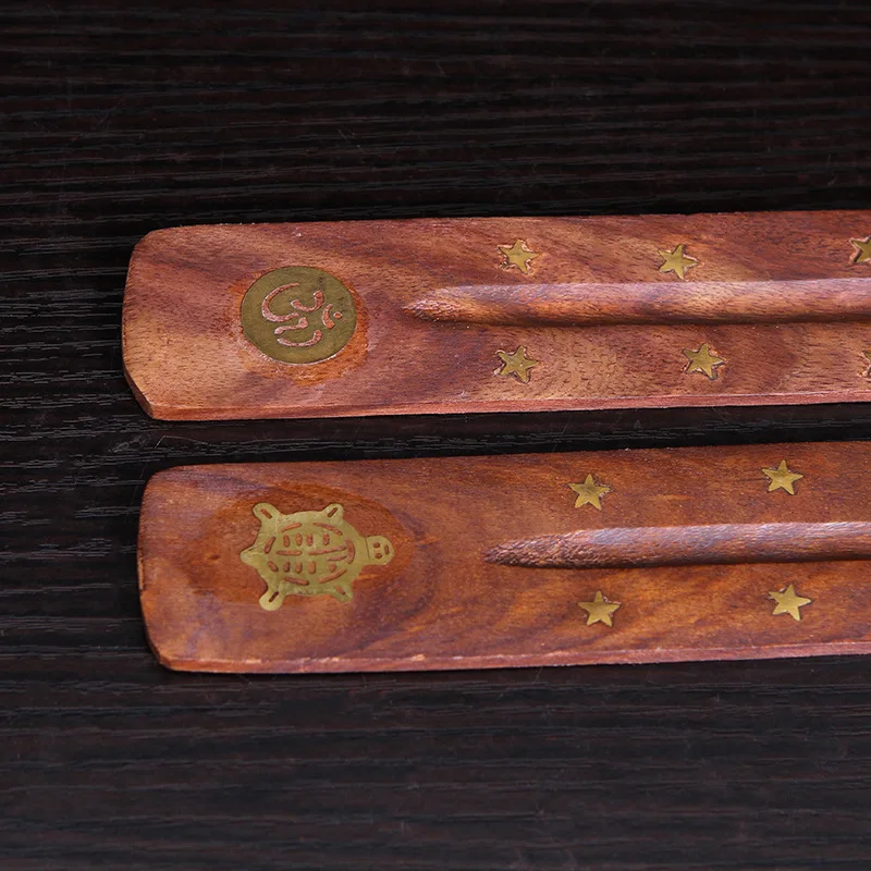 Ручная работа курильница деревянная медная пластина из розового дерева