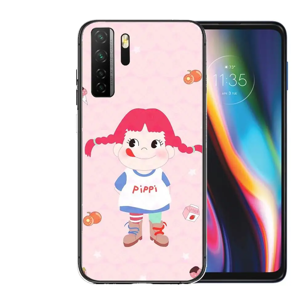 Милый черный мягкий чехол с мультяшной девушкой f-fujiya пухом для Huawei Nova 8 7 6 SE 5T 7i 5i 5Z