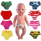 Нижнее белье в полоску, Симпатичные трусики для 18-дюймовых американских кукол и 4-х младенцев, 43 см, разноцветные аксессуары, подарок на день рождения для девочек, игрушки