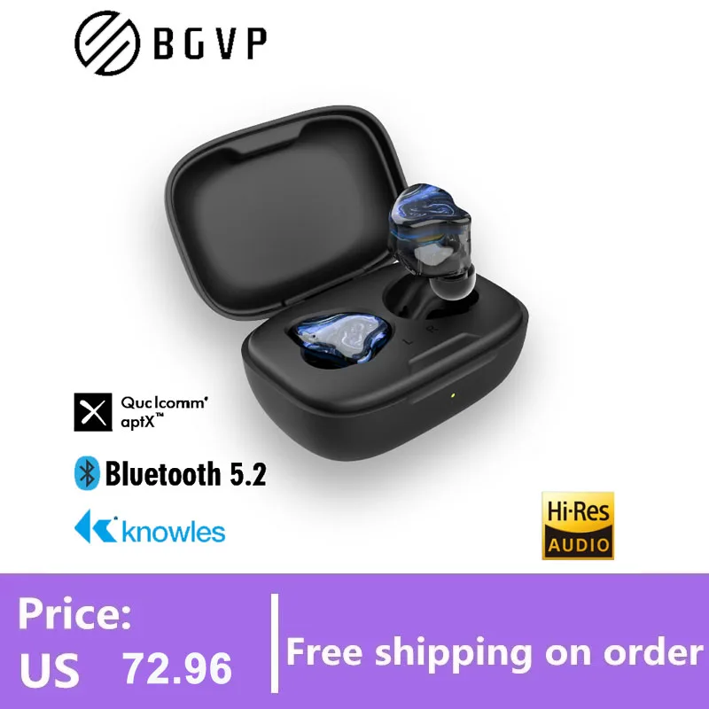

BGVP Q2S Hybrid Technology TWS 5.2 HIFI Wireless Bluetooth Headphones Sports Binaural In Ear Gaming Earphones Earbuds With Mic