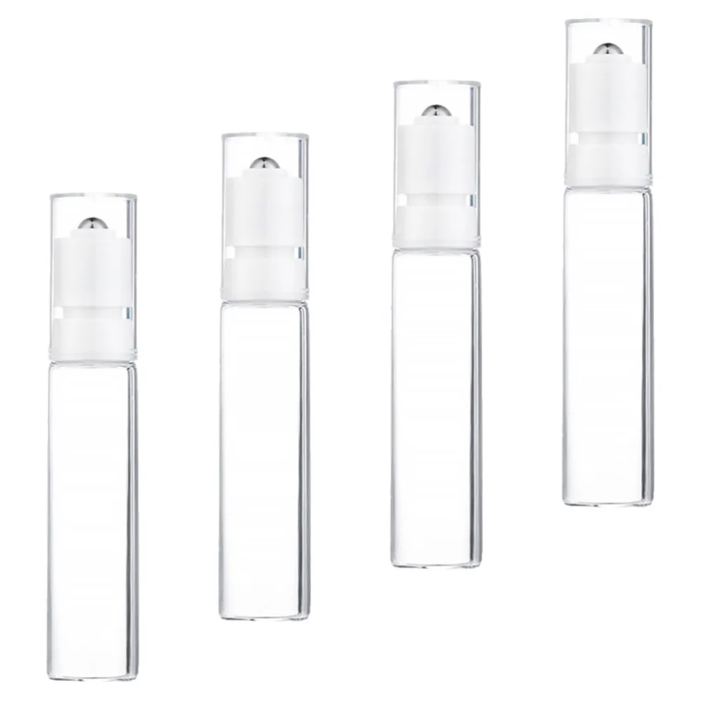 

4Pcs 10ml Essential Oil Aromatherapy Glass Roller Bottles Container Dispenser