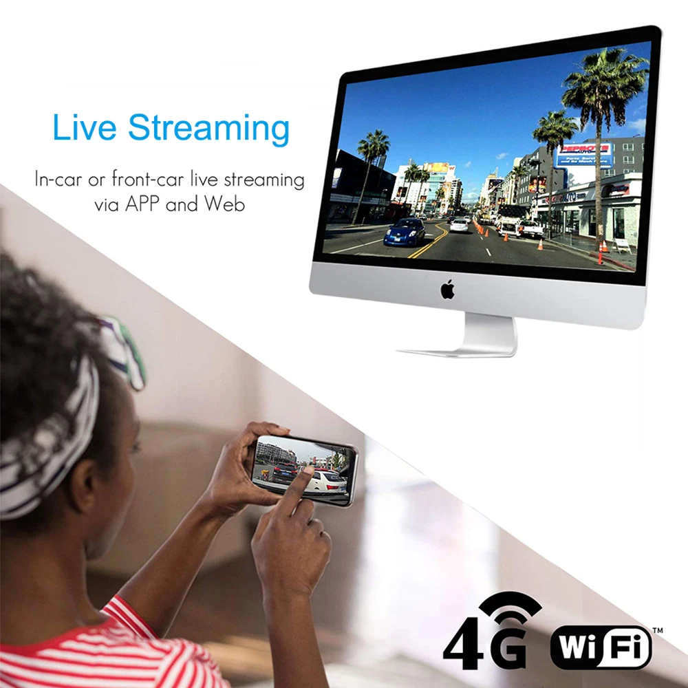 Автомобильный видеорегистратор AiVision JC400 HD 1080P Wi Fi дистанционный мониторинг