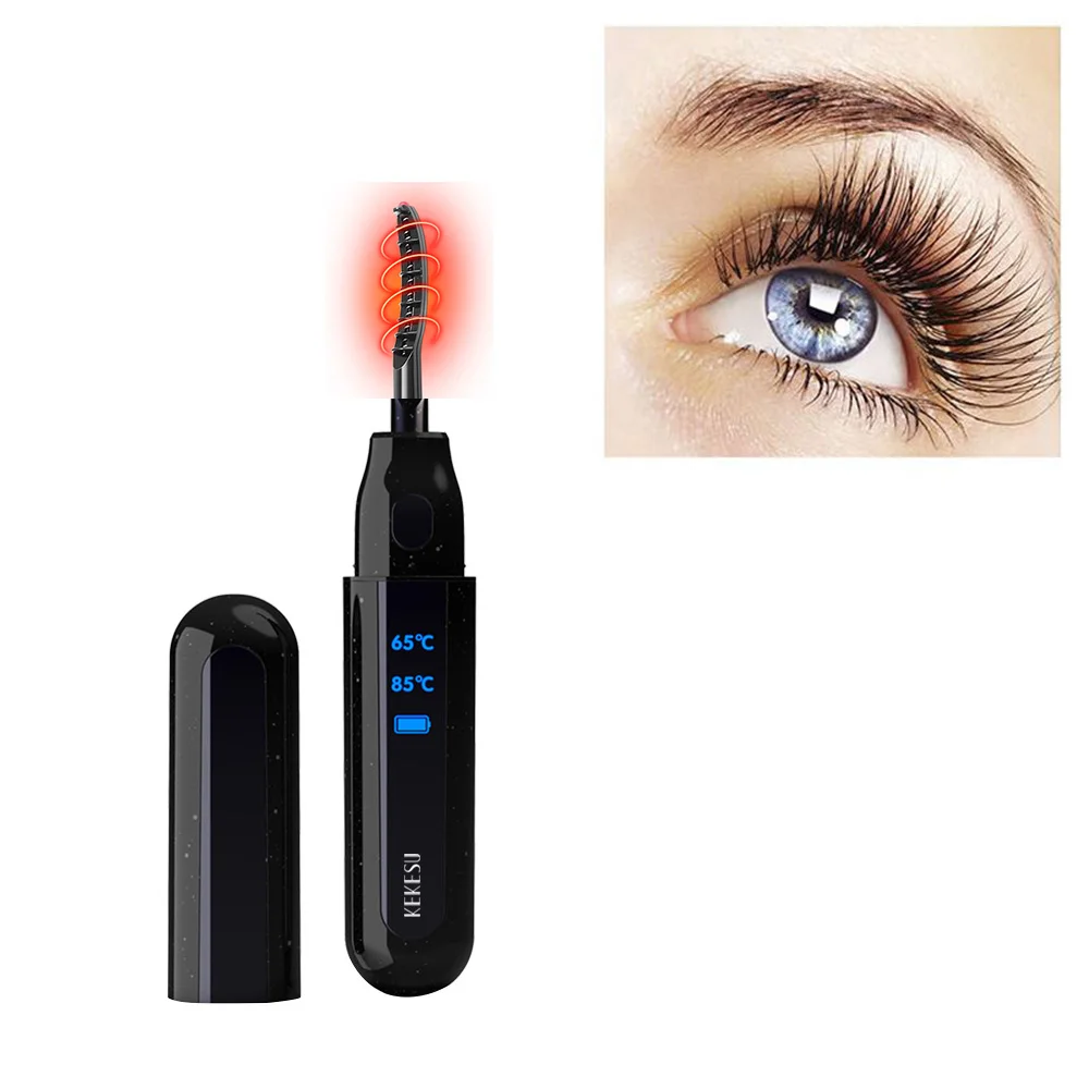 Electric Eyelash Curler Heated Natural 360° Curl Bushy Big Eye Lashes Tool USB Charge Makeup Eye Lash Lifting Effecitve