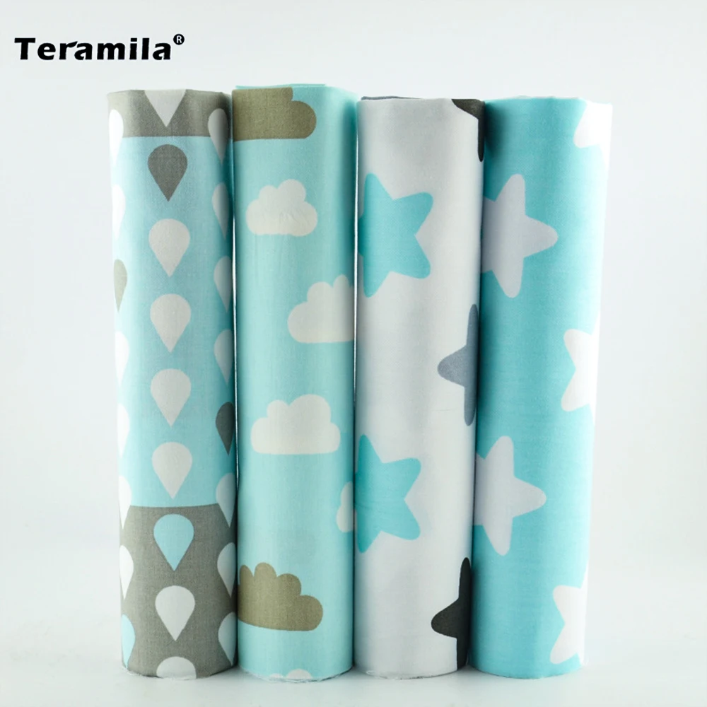 Light Blue Color Scrapbooking 4pcs/lot 40cm*50cm Bedding Home Decoration Quilting Meter Sewing Toys Curtain New Arrivals Crafts | Дом и сад