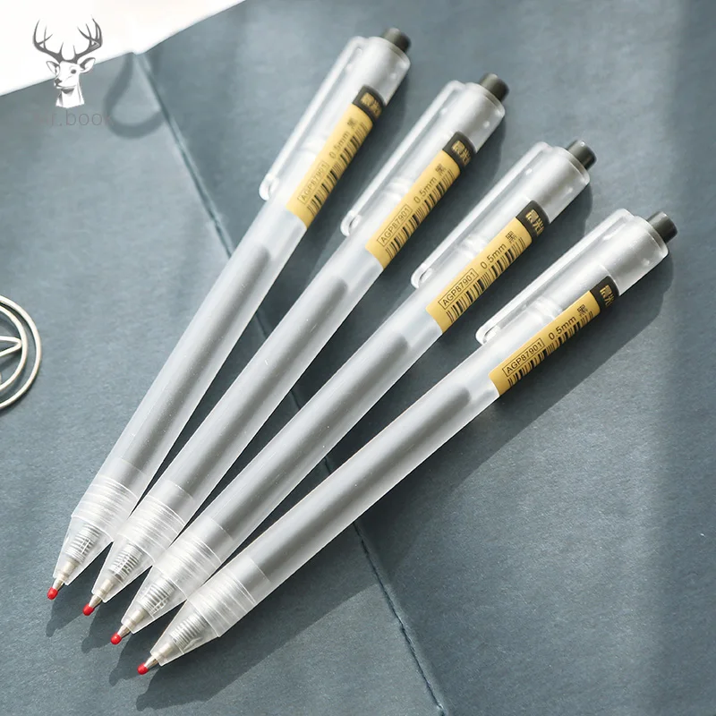 4 шт./лот гелевые ручки 0 5 мм черная чернильная ручка скраб прозрачный пресс