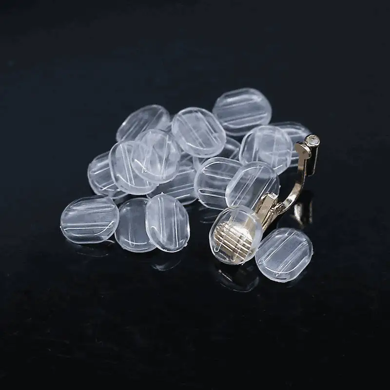 

100PCS Wholesale Transparent Silicone Ear Clip Pad Anti-pain Earrings Components DIY Jewelry Fittings Soft Reduce Pinch Pain