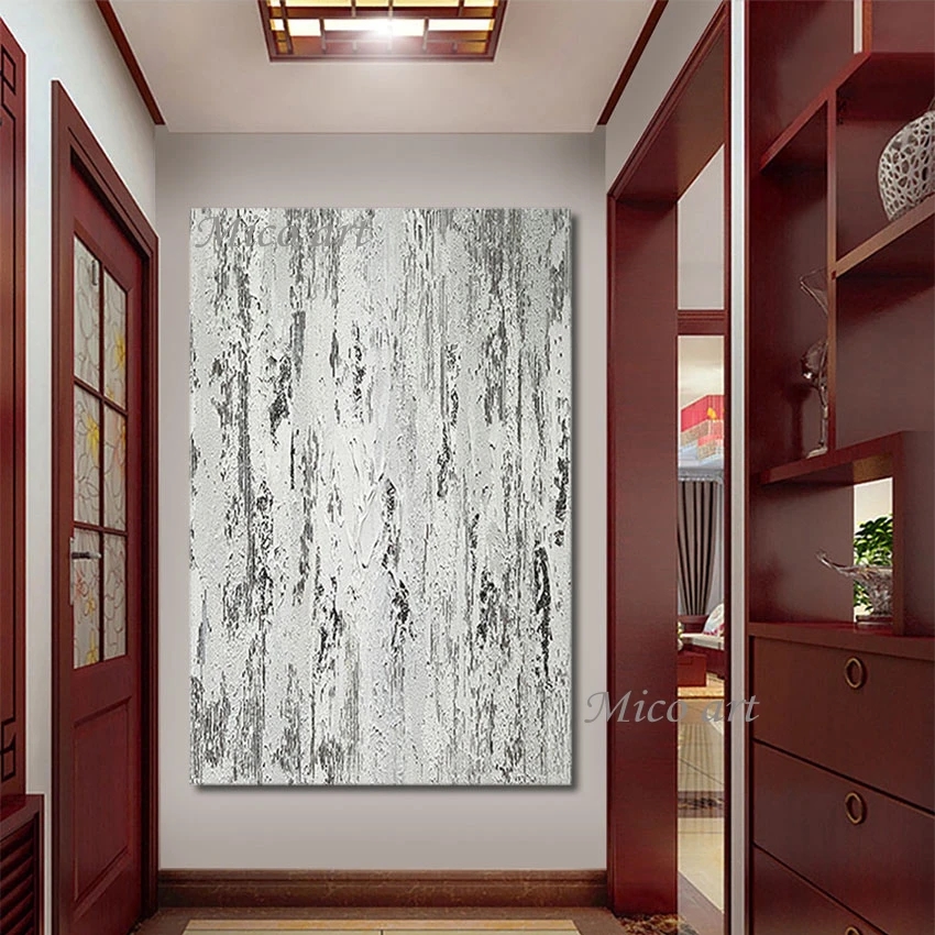 Простой черно-белый абстрактный дизайн Настенная картина маслом холст большой