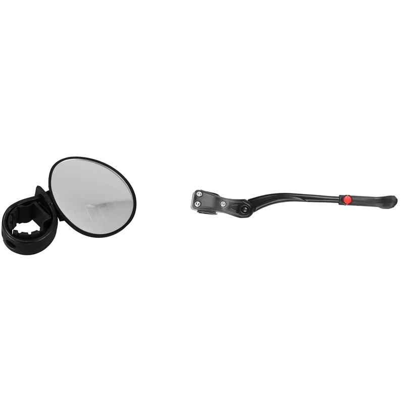 

Handlebar Mount for Rear View Mirror / Reflective Safety Convex Mirror with Road Bicycle Kickstand Parking Rack