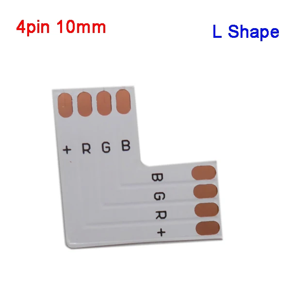 L 4pin 10mm 10 шт. 2pin 3pin 4pin 5pin 6pin l-образный светодиодный разъем для подключения угловых углов RGB RGBW RGBWW 2811 2812 5050 светодиодные ленты - Цвет: L 4pin 10mm