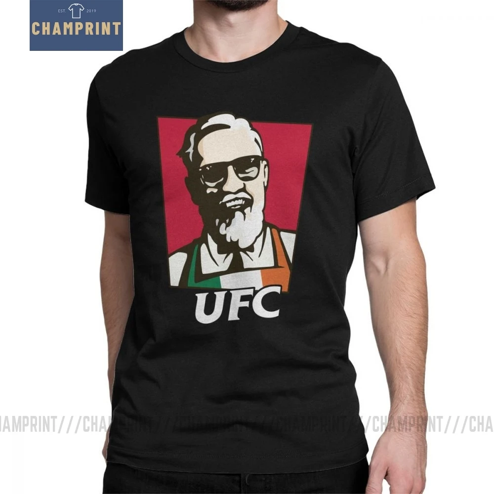 Король Конор Макгрегор MMA KFC креативная хипстерская футболка для мужчин с коротким рукавом топы серые футболки из чистого хлопка футболки с круглым вырезом