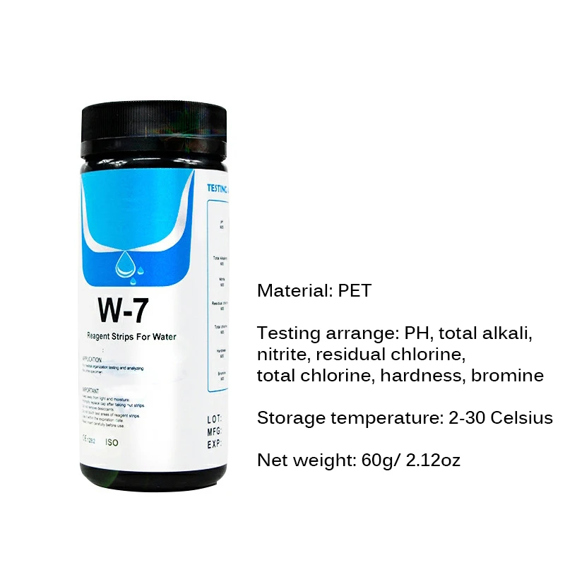 Summer 50pcs Water Quality Test Papers PH Level Total Alkalinity Testing For Aquarium Fish Tank Analyzing Strip 7 In 1 | Спорт и