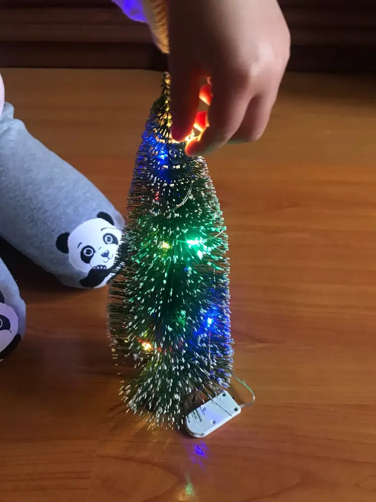 Christmas Decorations Desktop Decoration With LED Lights Mini Christmas Tree Home Wedding DIY Decoration Supply#D