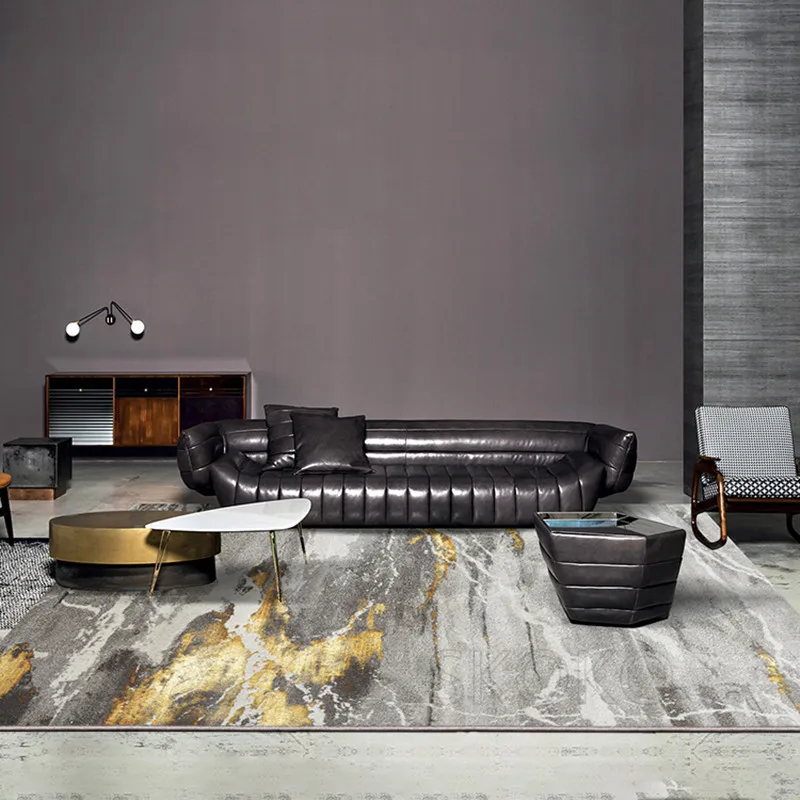 

Современный светсветильник ый роскошный минималистичный ковер для гостиной Серый Золотой простой новый китайский американский абстрактн...