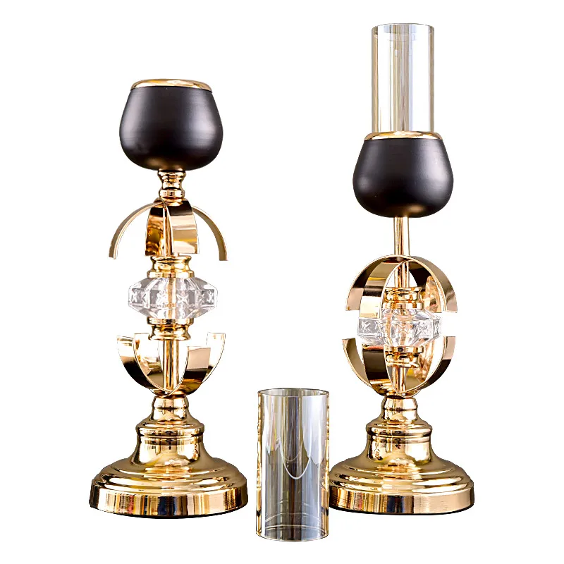 Креативные скандинавские подсвечники металлический стеклянный Золотой Стол