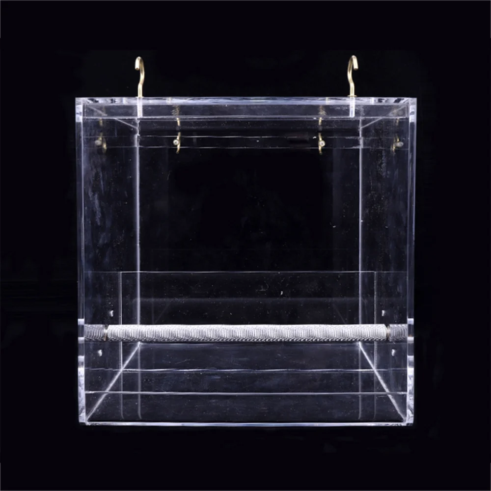 

Acrylic Transparent Window Bird Feeder Large Bird Feeder Removable Tray With Drain Holes Size
