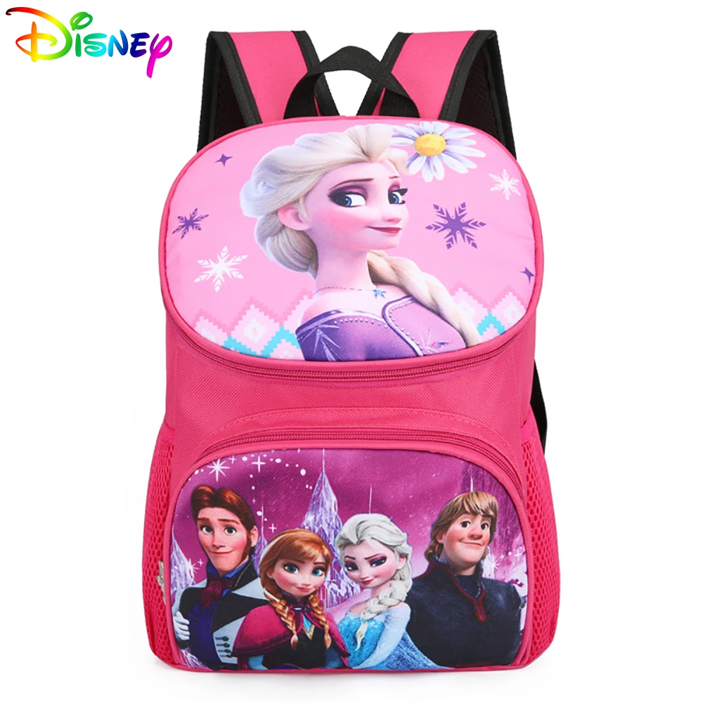 

Disney Brand Kids Backpack For Young Girls Frozen Elsa Anna Printed Design Kawaii Student Bookbag Children Travel Packages Gifts