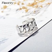 foxanry wholesale 925 stamp rings for women vintage handmade cross twining party accessories thai silver jewelry gifts