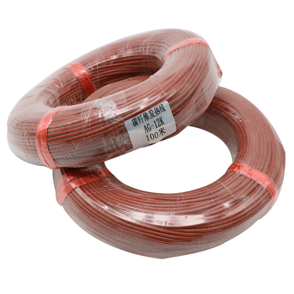 

1Roll100M 12K 33Ohm Farm Heat Preservation Box Heating Floor Heating Cable System 3.0mm Carbon Fiber Wire Floor Silicone Hotline