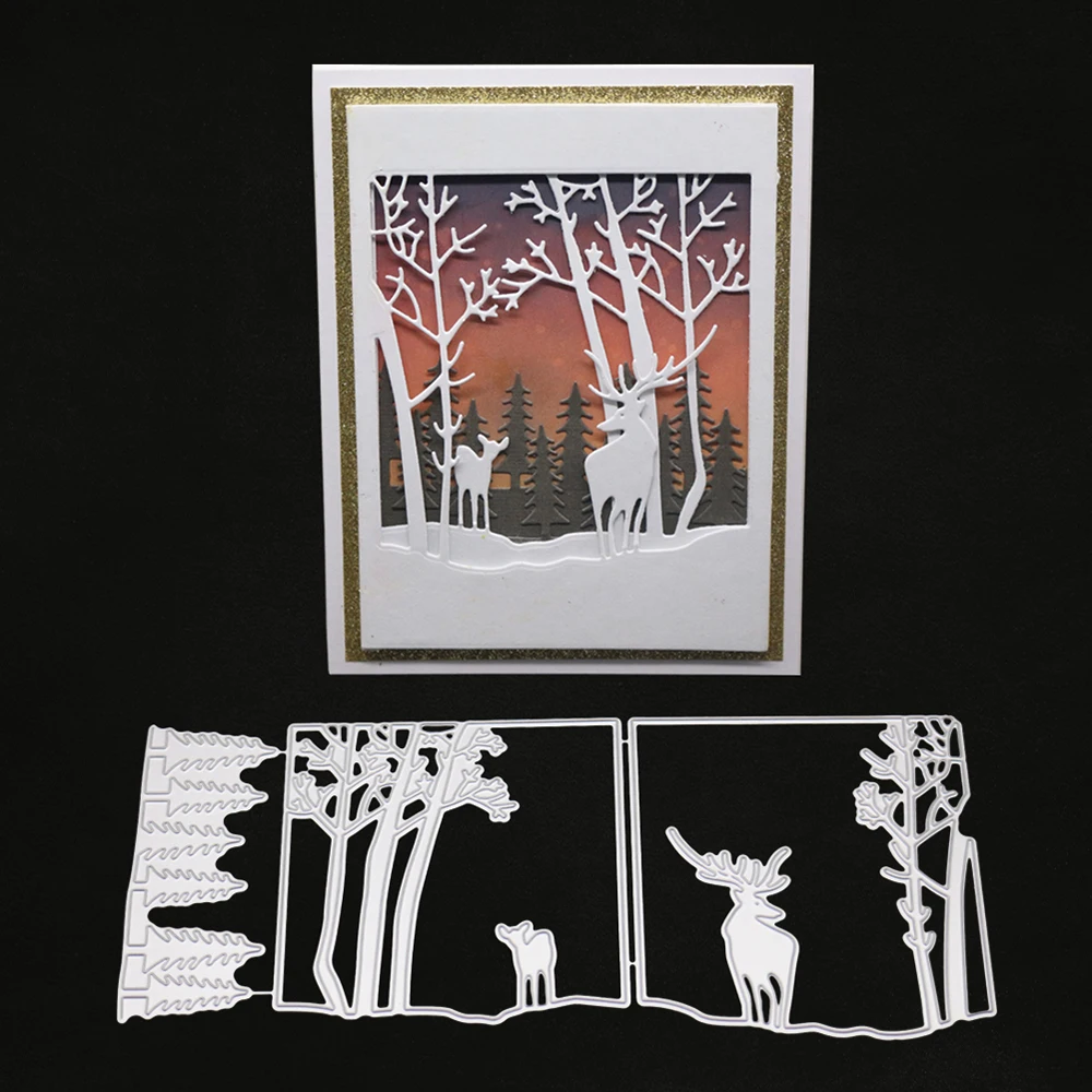 Новый креативный фон лесное тиснение режущий пресс-форма инструмент-шаблон для