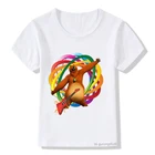 Забавная футболка для девочек и мальчиков, футболка с принтом медведя, грязного медведя и животного, милая детская одежда для девочек и мальчиков, Милая футболка с рисунком, топы