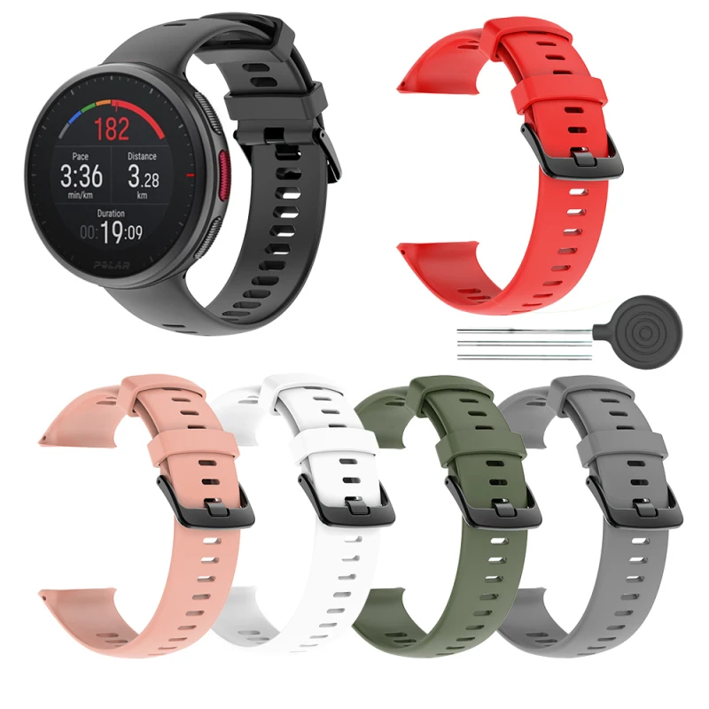 Сменный Браслет для смарт-часов Boneng Polar Vantage V2 со стальной пряжкой двухцветный