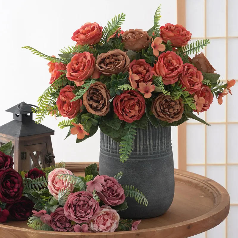 Пион Шелковый винтажный для украшения Рождественское украшение 2022 дома