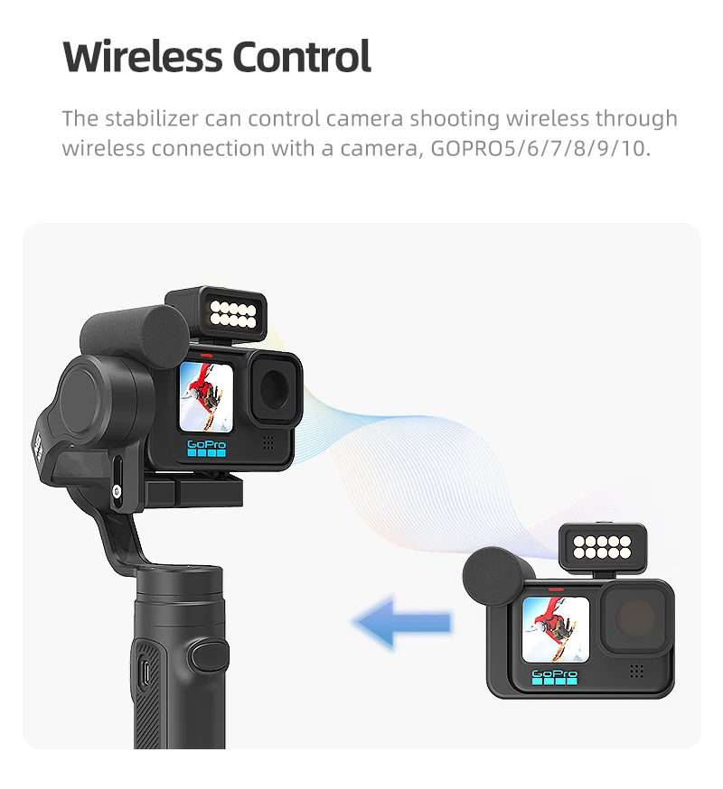 Шарнирный стабилизатор для экшн-камеры INKEE FALCON Plus OSMO Insta360 GoPro Hero 10 9/8/7/6/5 3-осевой