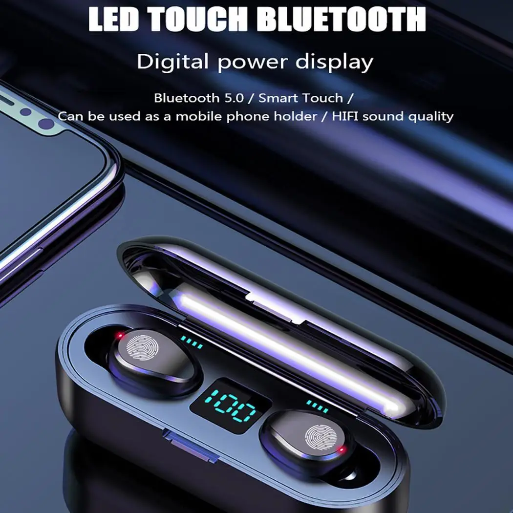 Миниатюрная Беспроводная Bluetooth-гарнитура наушники-вкладыши 20-21000 Гц светодиодный