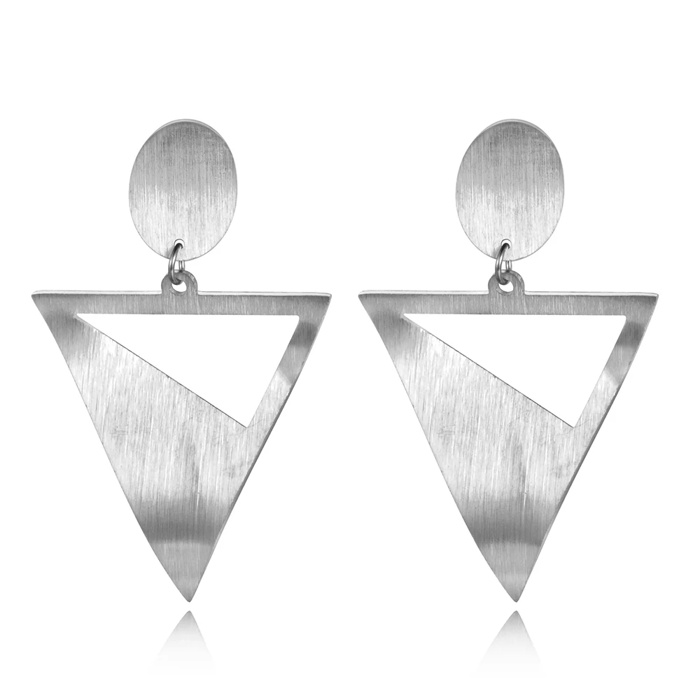 Серьги Lokaer из нержавеющей стали с матовой поверхностью изогнутые геометрические