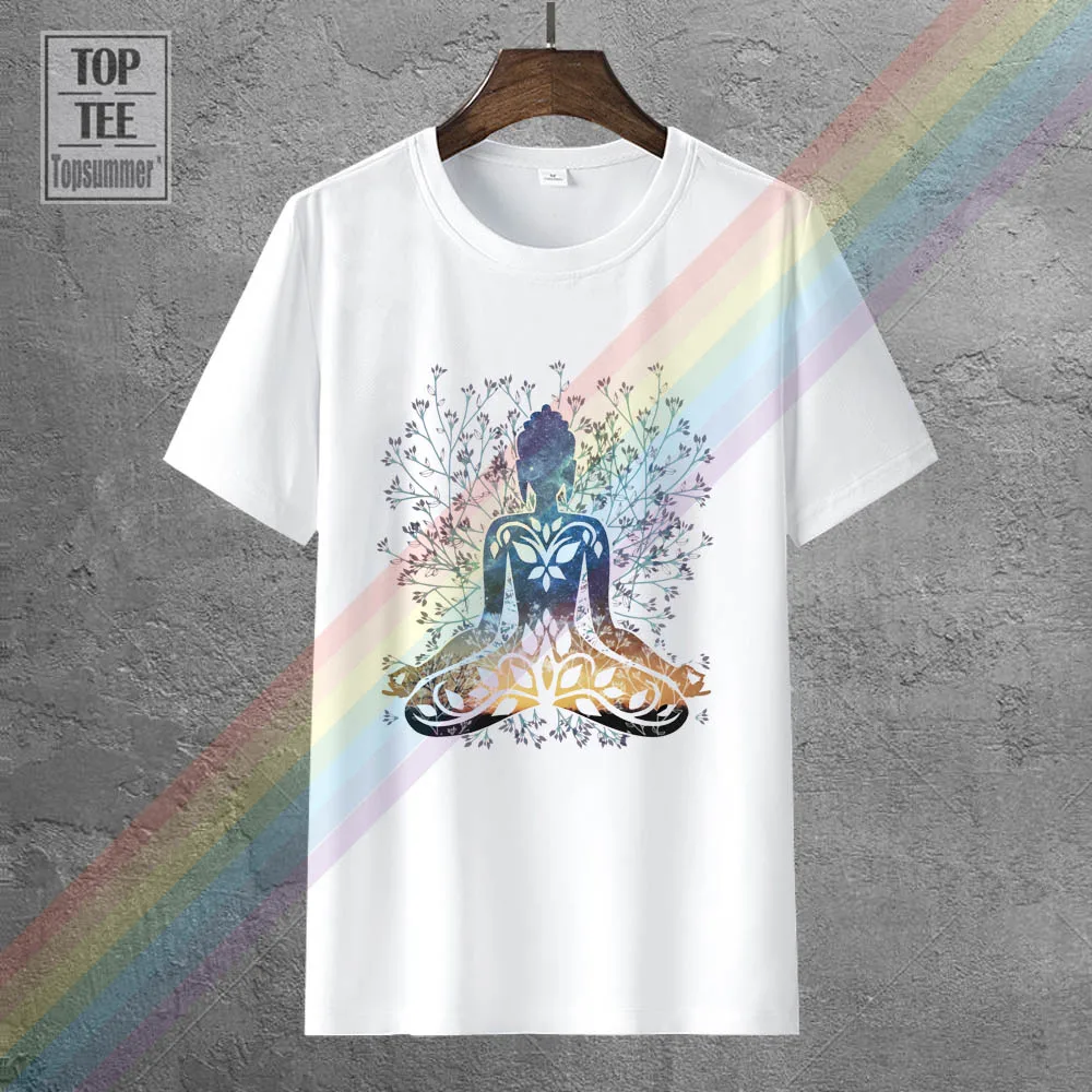 

Women'S Tee Fleuri Pour Dames Yogatraining Haut Buddha Chakra Meditation Hobo Boho Paix T Shirt Black Style