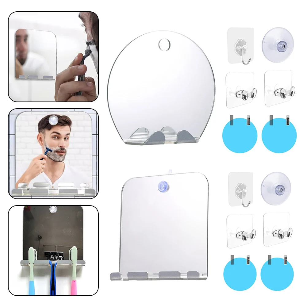 

Anti-Fog Shower Mirror Bathroom Shaving Mirror with Razor Hook Fogless Wall Hanging Mirror for Home Bathroom Anti-fog mirror