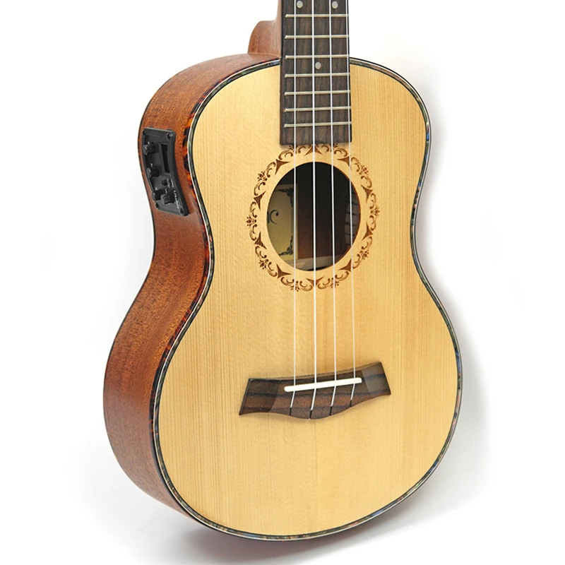 

SevenAngel 26 Inch Tenor Ukulele Solid Wood Spruce Top Ukelele Aquila Strings OX Bone Nut&Saddle Hawail Guitar Abalone Binding