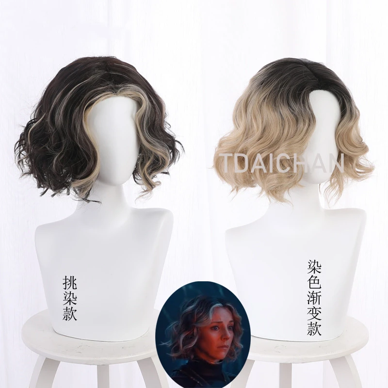 

Новинка 2021 Loki Сезон 1 Loki Sylvie вариатор парик для косплея короткий кудрявый черный блонд микс термостойкий синтетический цвет